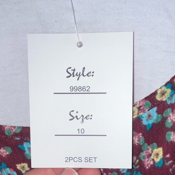 NWT Girl kids floral short dress. Size 10. Purple - Picture 8 of 8